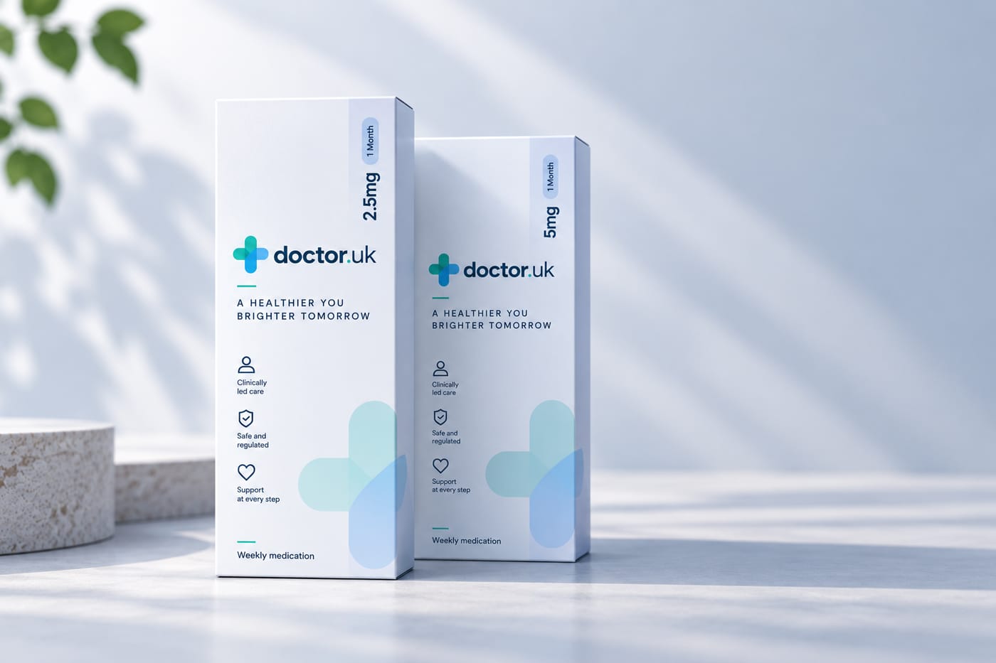 Two doctor.uk treatment boxes side by side.